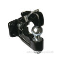 Pintle hook with hitch ball, black-coated finish